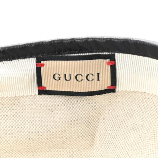 GUCCI Denim Calfskin GG Monogram Oscar Baseball Hat S 57 in Black Ivory - Image 3