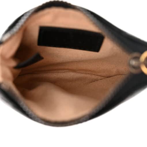 GUCCI Calfskin Matelasse GG Marmont Round Coin Purse And Key Case White Black - Image 8