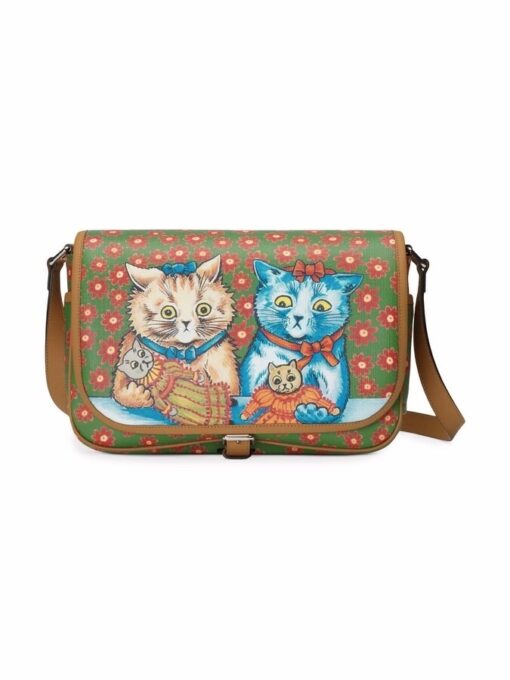 Gucci Kid Floral Print Cat Messenger Bag - Image 2