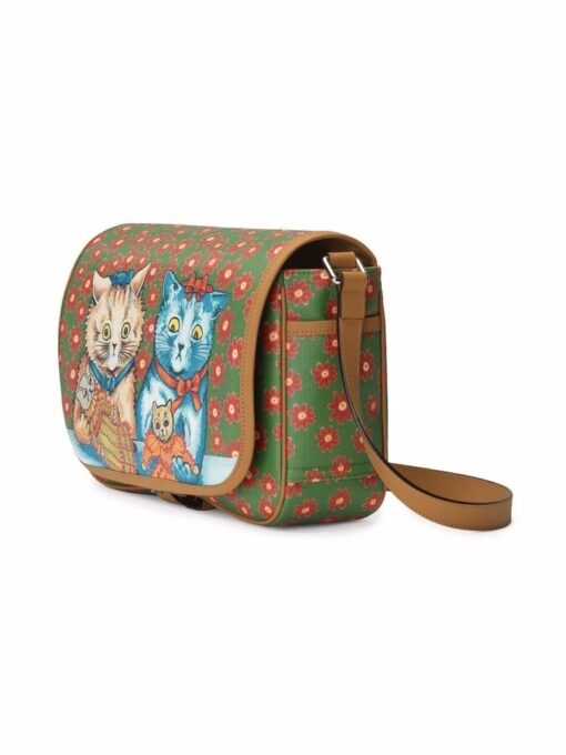 Gucci Kid Floral Print Cat Messenger Bag - Image 3
