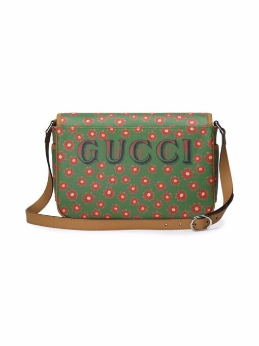Gucci Kid Floral Print Cat Messenger Bag
