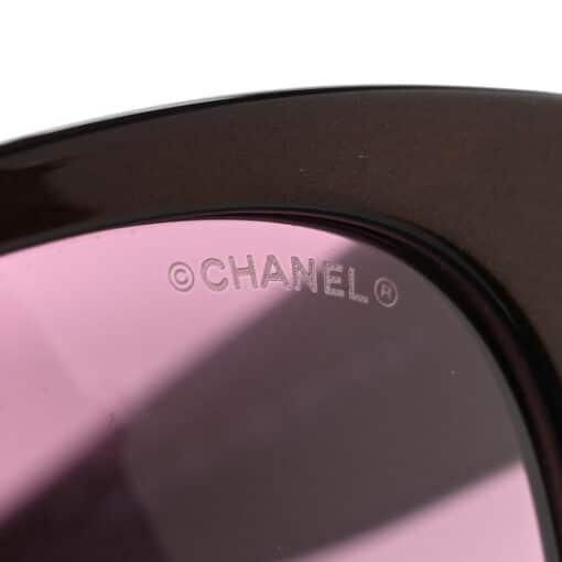 CHANEL Acetate Square CC Ladies Sunglasses Burgundy Pink - Image 4