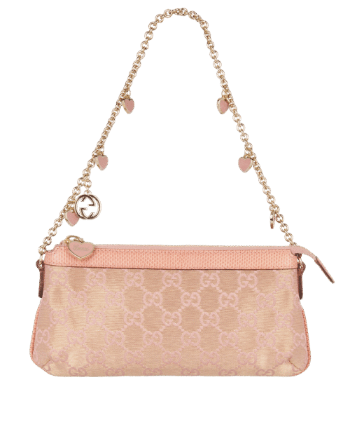 GUCCI Guccissima Heart Chain Pochette in Pink