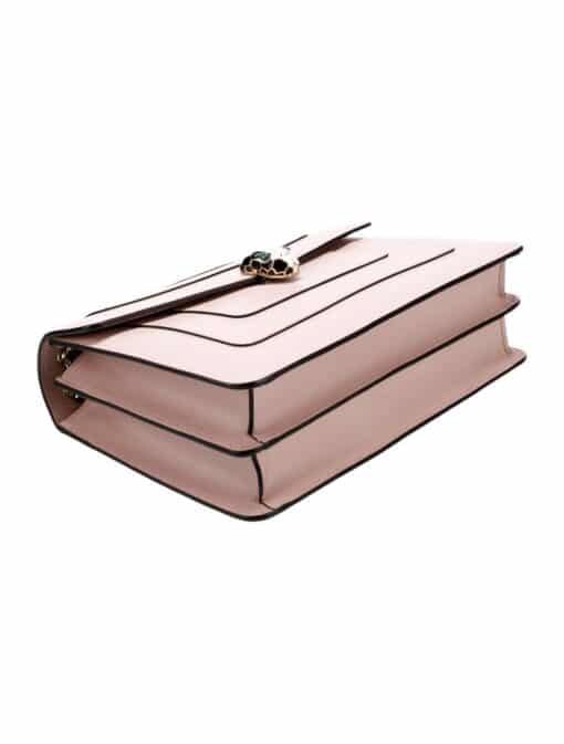 BVLGARI Calfskin Serpenti Forever Shoulder Bag in Light Pink - Image 5