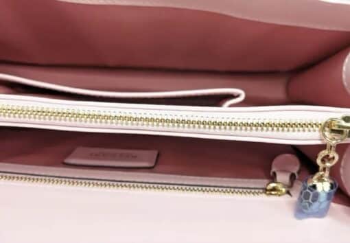 BVLGARI Calfskin Serpenti Forever Shoulder Bag in Light Pink - Image 8