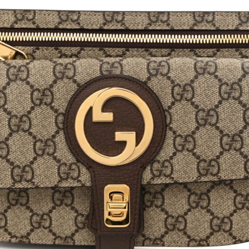 GUCCI GG Supreme Monogram Textured Dollar Calfskin Blondie Belt Bag Beige Ebony New Acero - Image 5