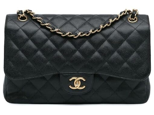 CHANEL Caviar Quilted Jumbo Double Flap Black - Image 2