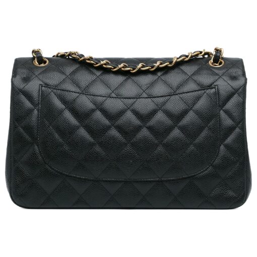 CHANEL Caviar Quilted Jumbo Double Flap Black - Image 4