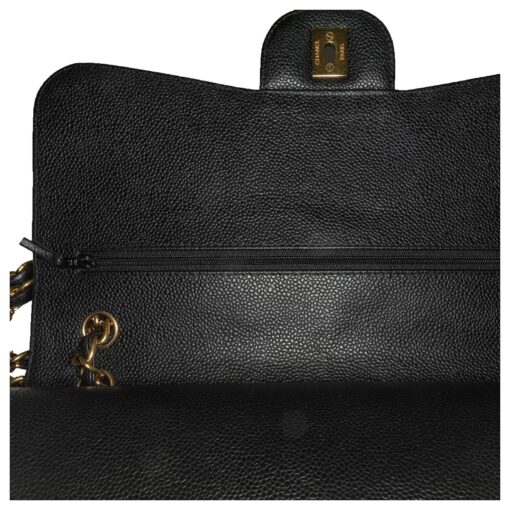 CHANEL Caviar Quilted Jumbo Double Flap Black - Image 6