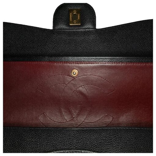 CHANEL Caviar Quilted Jumbo Double Flap Black - Image 7