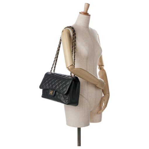 CHANEL Caviar Quilted Jumbo Double Flap Black - Image 12