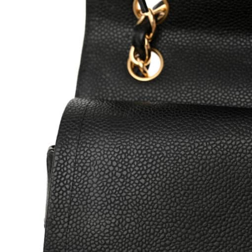 CHANEL Caviar Quilted Jumbo Double Flap Black - Image 19