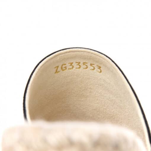 CHANEL Iridescent Goatskin Patent CC Espadrille Mules Black (Size 36) - Image 7