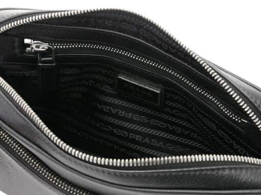 Prada Logo Plaque Calf Leather Clutch Bag - Image 10