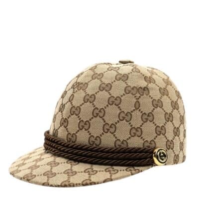 GUCCI Monogram Equestrian Hat Beige/ Brown