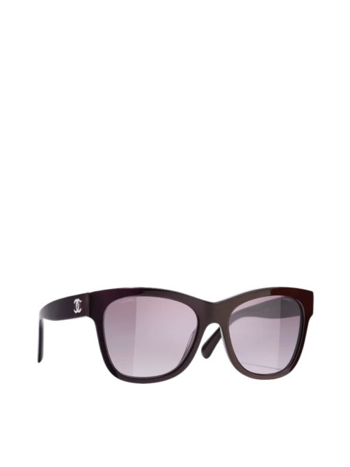 CHANEL Acetate Square CC Ladies Sunglasses Burgundy Pink