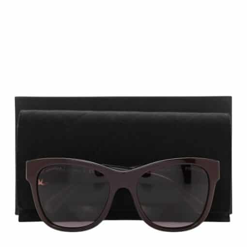 CHANEL Acetate Square CC Ladies Sunglasses Burgundy Pink - Image 6
