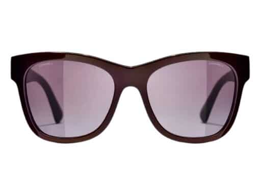 CHANEL Acetate Square CC Ladies Sunglasses Burgundy Pink - Image 9
