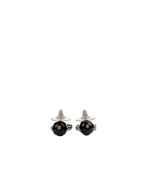 Chanel CC Metal Black Bead Drop Earrings. - Image 5