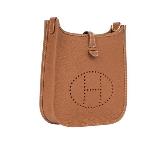 HERMES Taurillon Clemence Evelyne TPM Gold. - Image 9