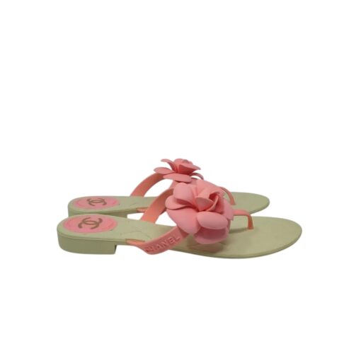 Chanel Pink Camellia Thong Sandals (Size 39) - Image 6