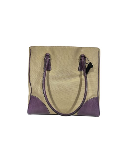 Prada Vintage Leather/Canvas Tote Bag - Image 2