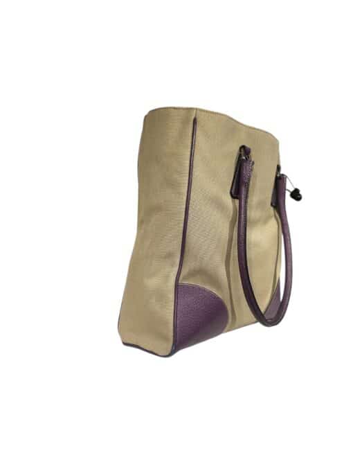 Prada Vintage Leather/Canvas Tote Bag - Image 8
