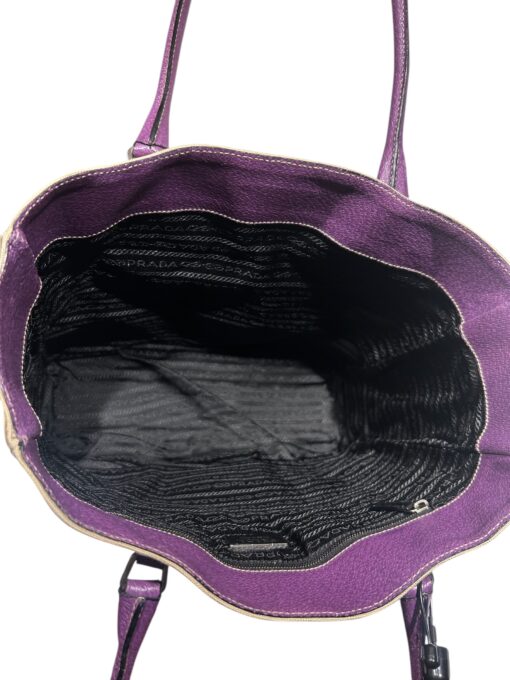 Prada Vintage Leather/Canvas Tote Bag - Image 9