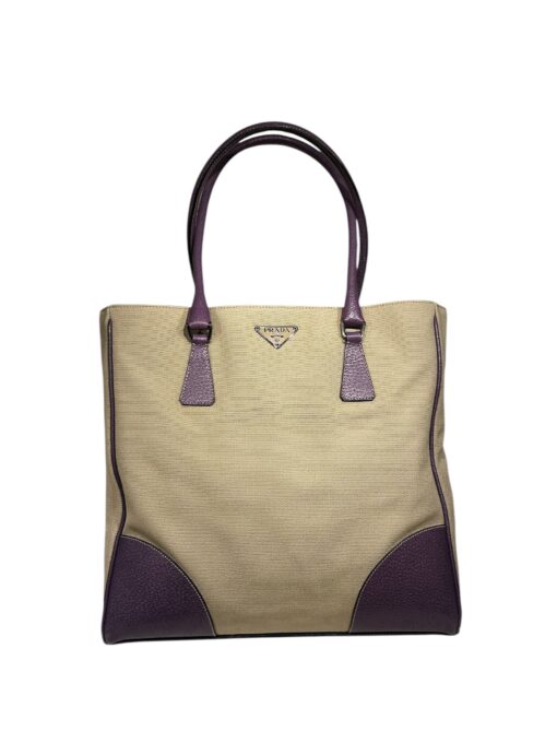 Prada Vintage Leather/Canvas Tote Bag