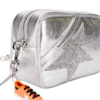 GOLDEN GOOSE Silver Star Shoulder Crossbody Bag.