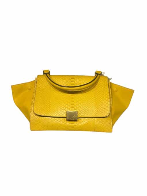 CELINE Python Calfskin Small Trapeze 2 ways Mimosa shoulder bag - Image 7