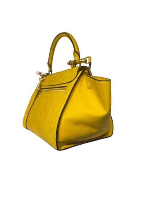CELINE Python Calfskin Small Trapeze 2 ways Mimosa shoulder bag - Image 10