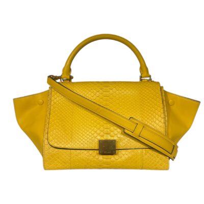 CELINE Python Calfskin Small Trapeze 2 ways Mimosa shoulder bag