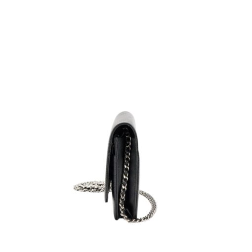Chanel Black Caviar Timeless CC Wallet On Chain Silver Hardware (WOC) - Image 8