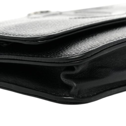 Chanel Black Caviar Timeless CC Wallet On Chain Silver Hardware (WOC) - Image 12