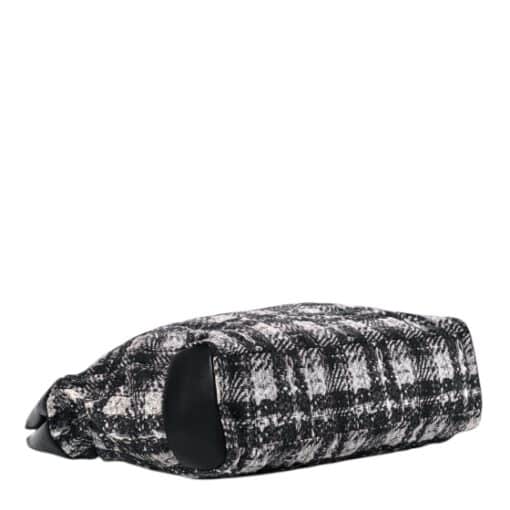 CHANEL Lambskin Nylon Tweed Printed Tote Black White. - Image 7