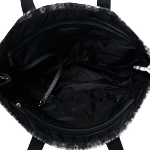 CHANEL Lambskin Nylon Tweed Printed Tote Black White. - Image 10