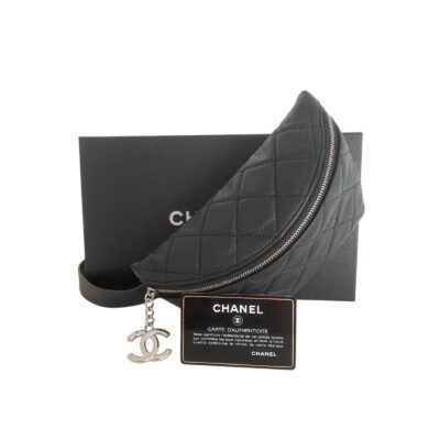 CHANEL Quilted Caviar Leather Bumbag in Black