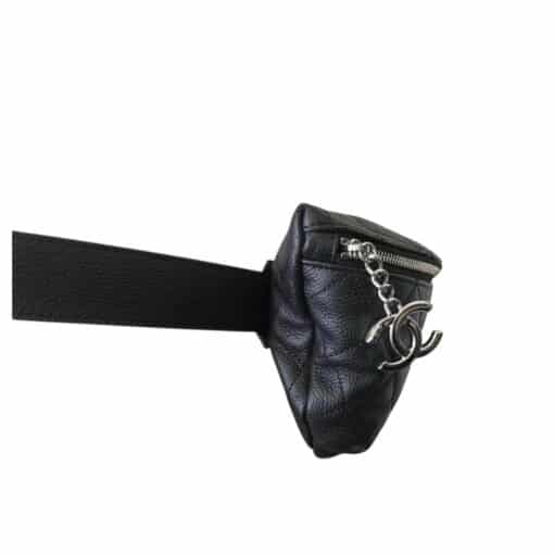 CHANEL Quilted Caviar Leather Bumbag in Black - Image 12