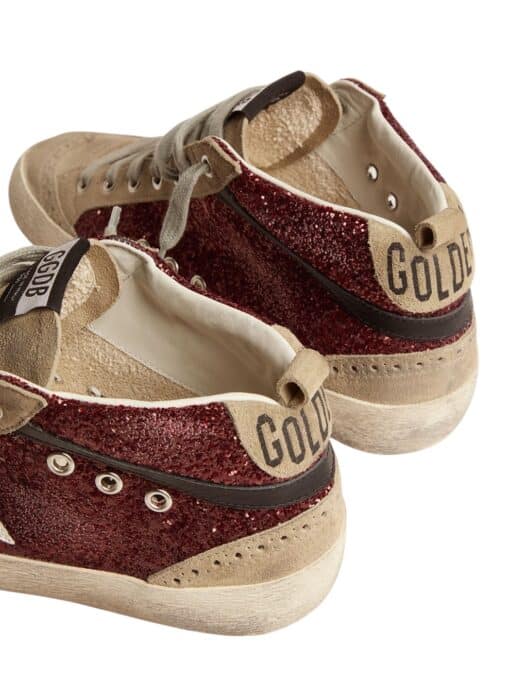 Golden Goose Taupe & Burgundy Mid Star Sneakers (Size 38) - Image 3