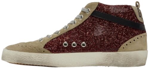 Golden Goose Taupe & Burgundy Mid Star Sneakers (Size 38) - Image 7