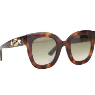 GUCCI Ladies Squared Frame Star Sunglasses Tortoise.