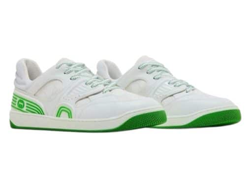 GUCCI Gents Rubber Trimmed Monogrammed Coated-Canvas and Demetra Sneakers (Size 9.5)