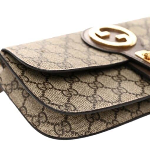 GUCCI GG Supreme Monogram Textured Dollar Calfskin Blondie Belt Bag Beige Ebony New Acero - Image 12