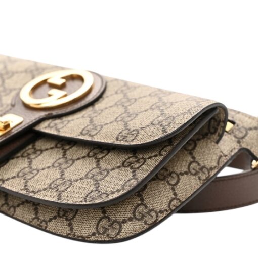 GUCCI GG Supreme Monogram Textured Dollar Calfskin Blondie Belt Bag Beige Ebony New Acero - Image 13