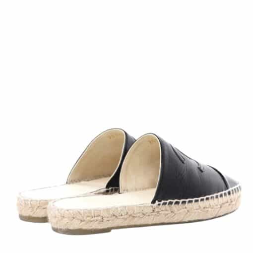 CHANEL Iridescent Goatskin Patent CC Espadrille Mules Black (Size 36) - Image 5