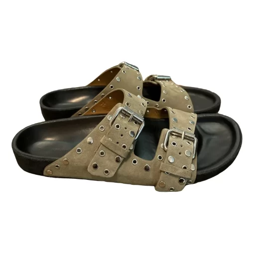 Isabel Marant Taupe Lennyo Sandals (Size 38) - Image 4