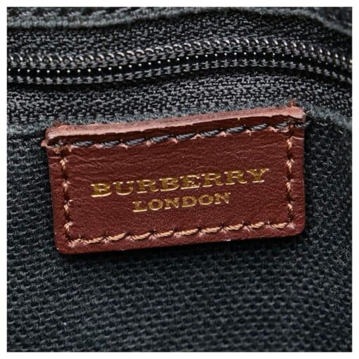 Burberry Brown Check Tote Leather/ Canvas Handbag - Image 3