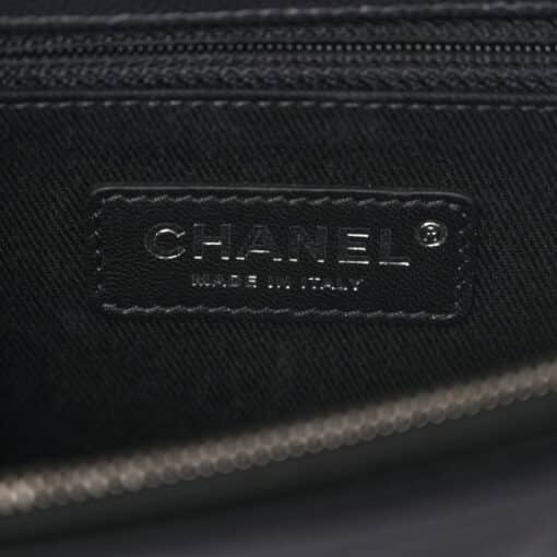 CHANEL Caviar Chevron Quilted Small Coco Top Handle Flap Dark Grey. - Image 3
