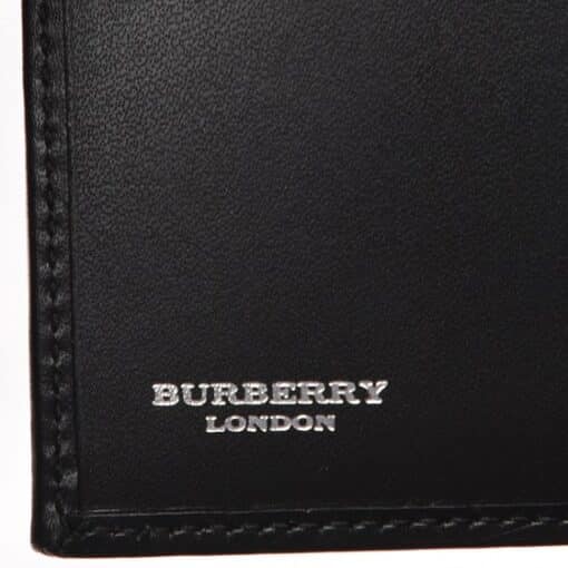 BURBERRY Nova Check Compact Wallet Black - Image 4